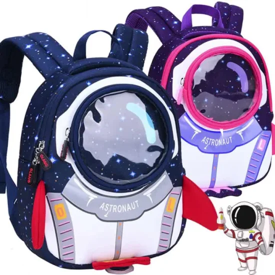 China Atacado Fabricante Mochila Atraente Nova Mochila Spaceman Mochila Saco Balde Crianças